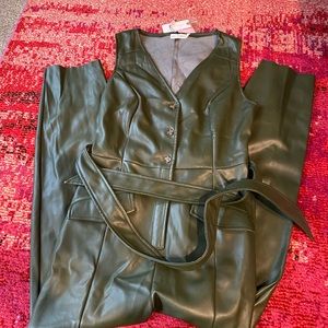 Womens Leather Jumpsuit